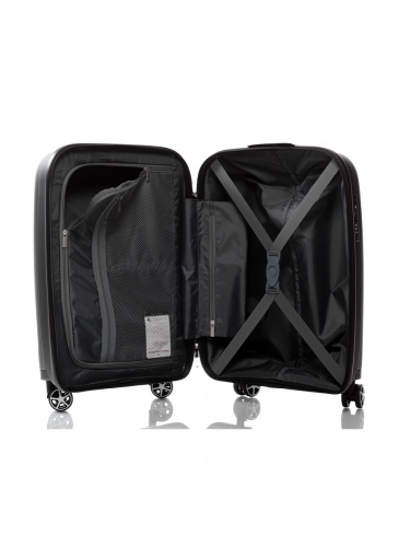 Lagaminas 55 cm V&V TRAVEL FLASH LIGHT JUODA