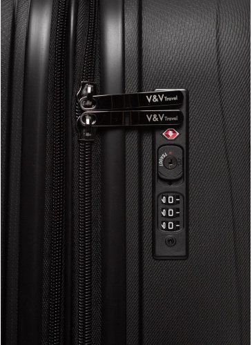 Lagaminas 67 cm V&V TRAVEL FLASH LIGHT juoda