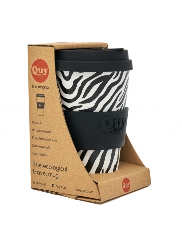 Puodelis QuyCup 400 ml RePET Zebra