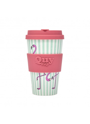 Puodelis QuyCup 400 ml RePET Flamingo