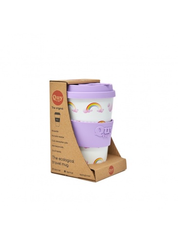 Puodelis QuyCup 400 ml RePET Rainbow