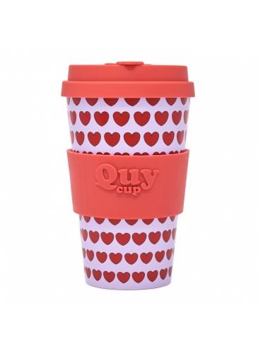 Puodelis QuyCup 400 ml RePET Love