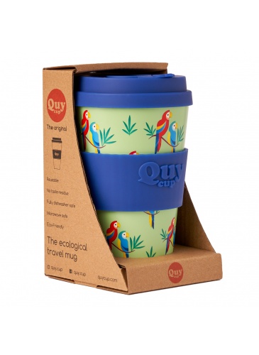 Puodelis QuyCup 400 ml RePET Pappagallo