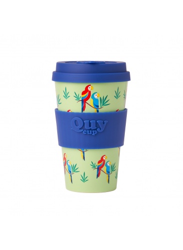 Puodelis QuyCup 400 ml RePET Pappagallo