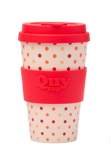Krūze QuyCup 400 ml RePET POIS RED
