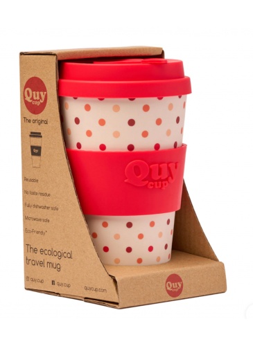 Krūze QuyCup 400 ml RePET POIS RED